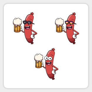 Funny And Cool Sausages Cartoon Sticker Pack Magnet